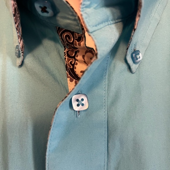 Cinch Men's Turquoise Button-Down Shirt - Picture 4 of 7